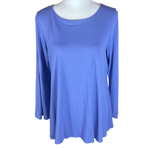 Eileen Fisher Tops - Eileen Fisher Tunic Top Women Medium Blue Long Sleeve Viscose Stretch Flowy